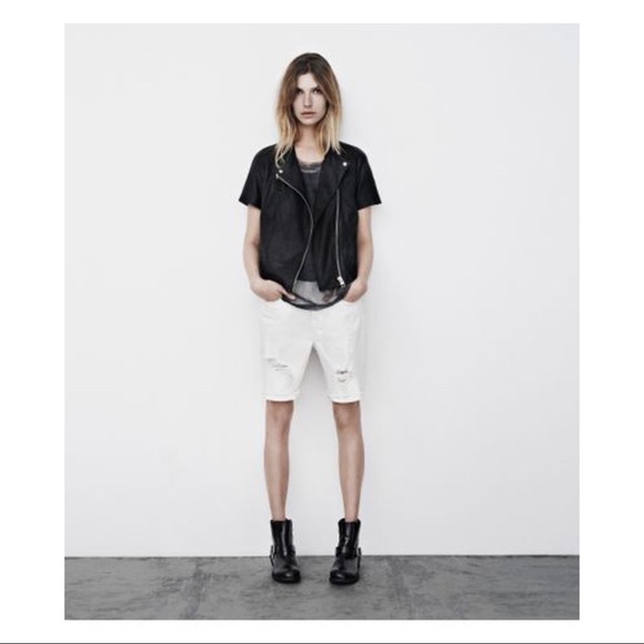 All Saints Genuine Leather Reptile Quad Biker Jacket - Picture 2 of 12